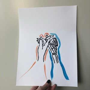 Human and Skeletal Hands painting